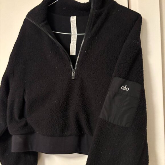 ALO Yoga Teddy Sweater Cropped Half Zip - Picture 1 of 3